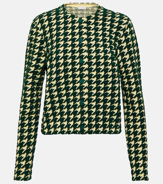 Burberry Houndstooth cotton-blend cardigan