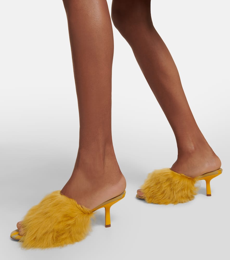 Burberry Jackie shearling and leather mules