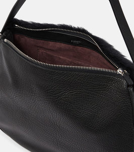 Burberry Knight Medium leather and shearling shoulder bag