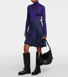 Burberry Knight Medium leather and shearling shoulder bag