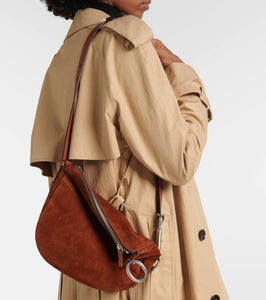 Burberry Knight Small suede shoulder bag