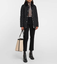 Burberry Medium leather-trimmed canvas tote bag