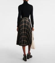 Burberry Pleated checked midi skirt
