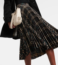 Burberry Pleated checked midi skirt