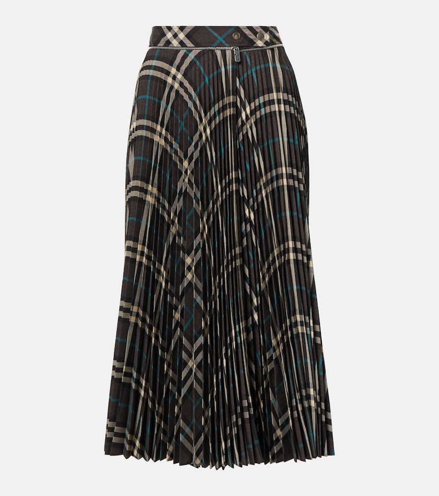 Burberry Pleated checked midi skirt - Burberry褶裥格纹中长裙