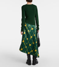 Burberry Printed jersey and satin midi dress