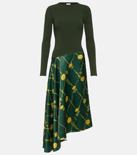 Burberry Printed jersey and satin midi dress. Burberry 印花针织缎面中长连衣裙