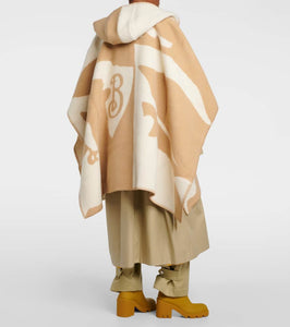 Burberry Printed wool cape