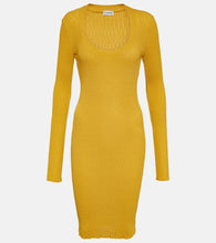 Burberry Ribbed-knit wool-blend midi dress