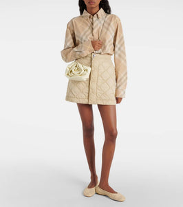 Burberry Rose gathered leather clutch