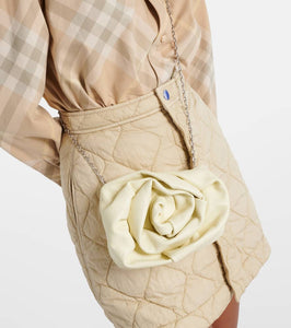Burberry Rose gathered leather clutch