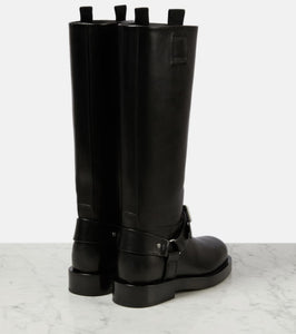 Burberry Saddle leather knee-high boots