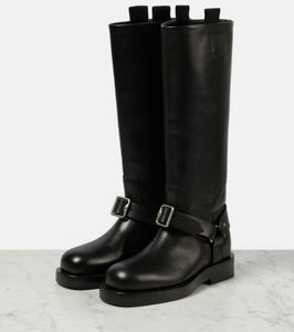 Burberry Saddle leather knee-high boots
