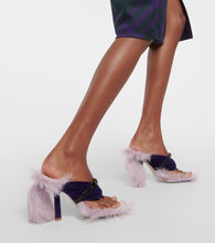 Burberry Step Post Shearling-trimmed sandals