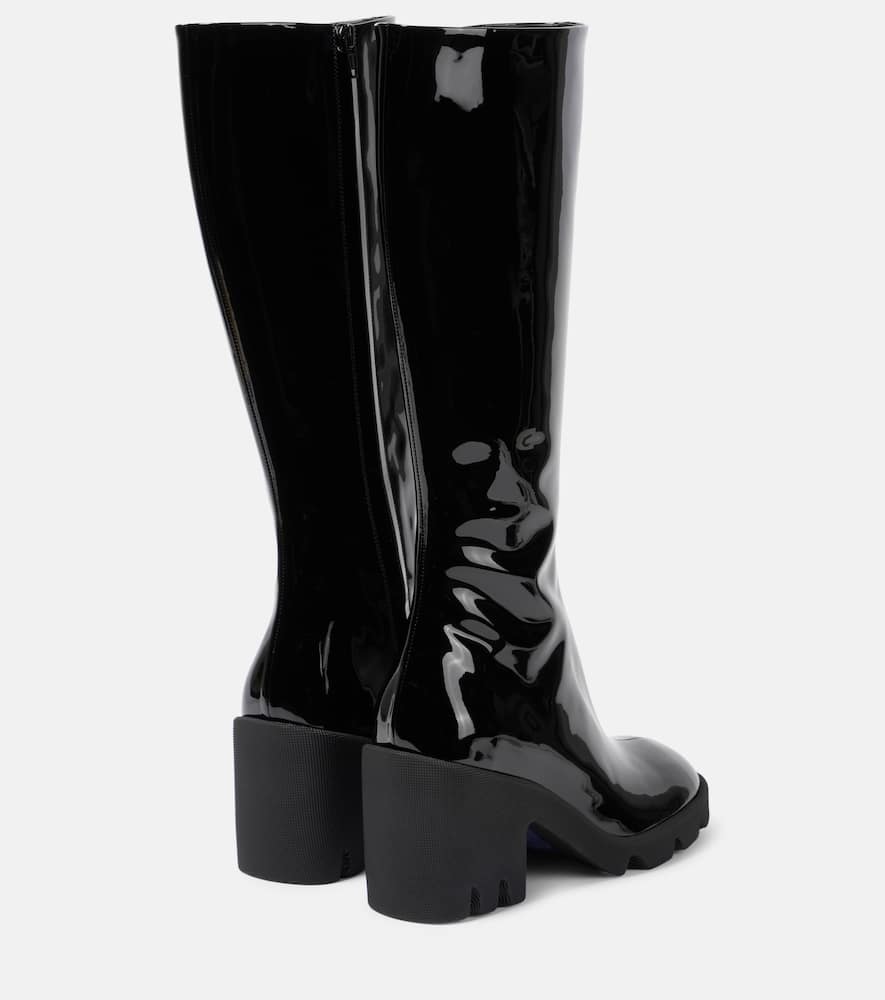 Burberry Stride patent leather knee-high boots