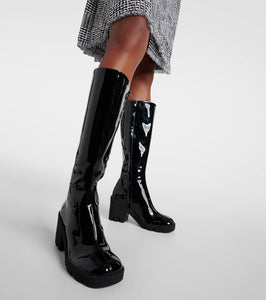 Burberry Stride patent leather knee-high boots