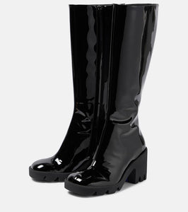 Burberry Stride patent leather knee-high boots