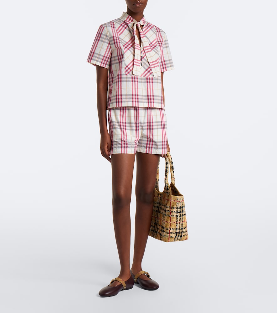 Burberry Burberry Check leather Mary Jane flats - Burgundy Ballerina Flats