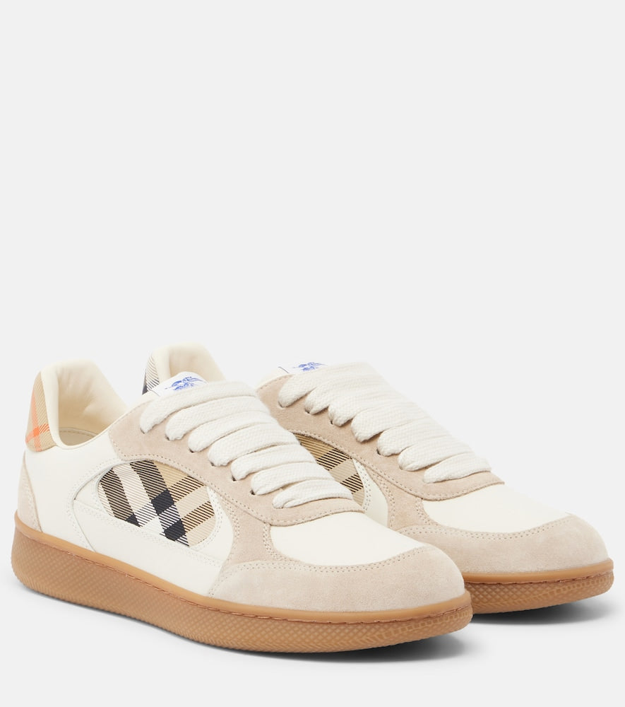 Burberry Terrace leather and suede sneakers in Beige - Low-Top Sneakers