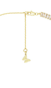 By Adina Eden Cz Baguette Tennis Choker in Metallic Gold