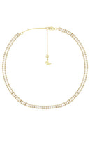 By Adina Eden Cz Baguette Tennis Choker in Metallic Gold