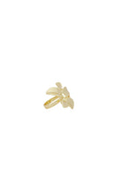 By Adina Eden Double Flower Claw Ring in Metallic Gold