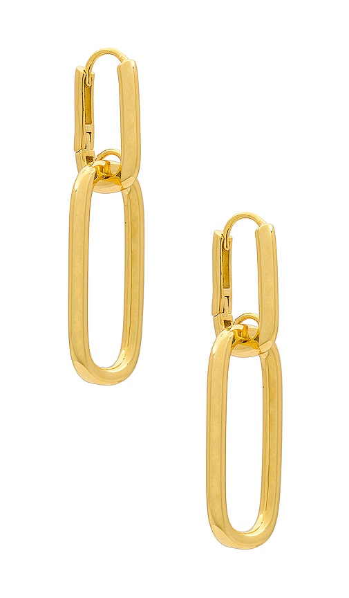 By Adina Eden Drop Link Earrings in Metallic Gold