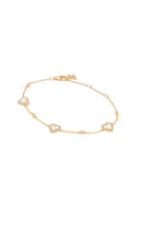 By Adina Eden Eden Pave Heart Bracelet in Metallic Gold