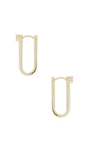 By Adina Eden Elongated Oval Earrings in Metallic Gold