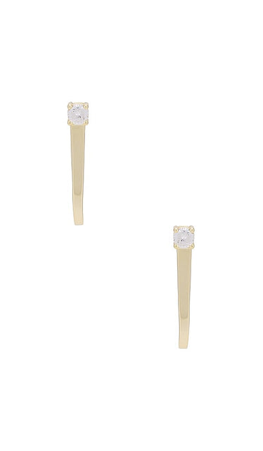 By Adina Eden Elongated Oval Earrings in Metallic Gold