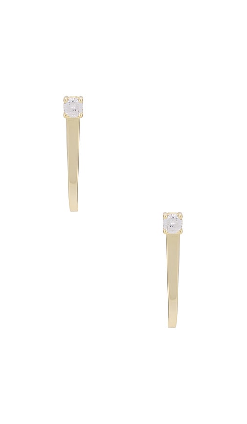 By Adina Eden Elongated Oval Earrings in Metallic Gold