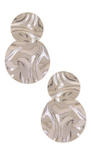 By Adina Eden Fluid Double Disc Earring in Metallic Silver