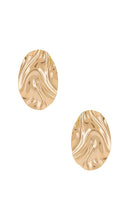 By Adina Eden Fluid Oval Earring in Metallic Gold