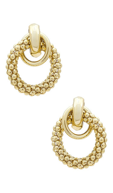 By Adina Eden Interlocked Earring in Metallic Gold