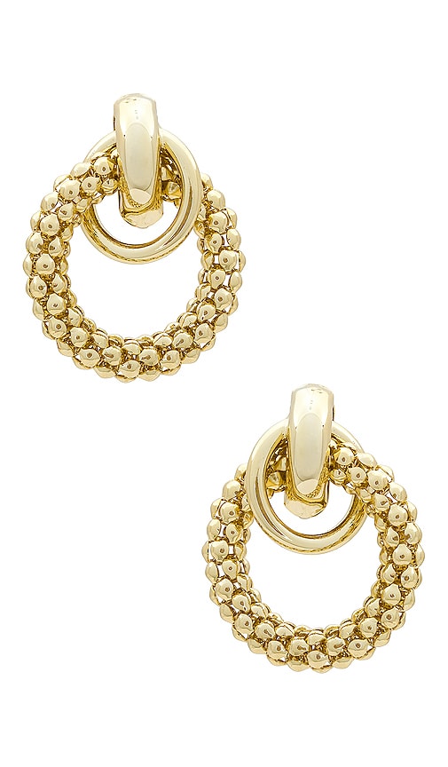 By Adina Eden Interlocked Earring in Metallic Gold