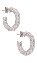By Adina Eden Jumbo Pave Hoops in Metallic Silver