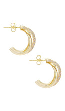 By Adina Eden Mini Cluster Hoops in Metallic Gold