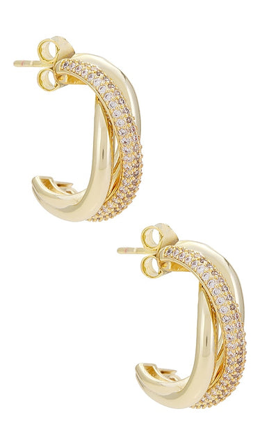 By Adina Eden Mini Cluster Hoops in Metallic Gold