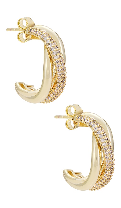 By Adina Eden Mini Cluster Hoops in Metallic Gold