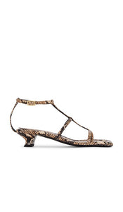 By Malene Birger Teva Sandals in Brown | Snake Open Toe Heels for Women