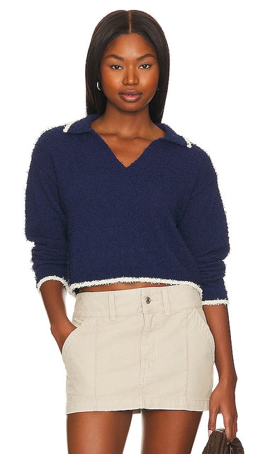 Callahan Corina Polo Sweater in Blue - Pull polo Callahan Corina en bleu - Callahan Corina 蓝色 Polo 毛衣 - Callahan Corina Polopullover in Blau - Callahan Corina 폴로 스웨터블루 색상 - Maglione polo Callahan Corina in blu