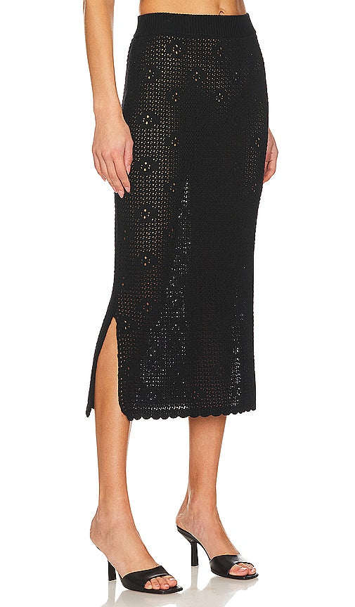 Callahan X Revolve Camila Midi Skirt in Black
