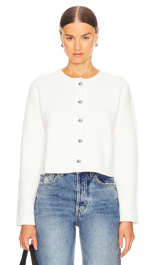 CAMI NYC Hara Cardigan in White - Cardigan Hara CAMI NYC en blanc - CAMI NYC Hara 白色开衫 - CAMI NYC Hara Cardigan in Weiß - CAMI NYC 하라 가디건 화이트 색상 - Cardigan Hara CAMI NYC in bianco