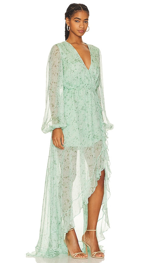 CAROLINE CONSTAS Liv Gown in Mint