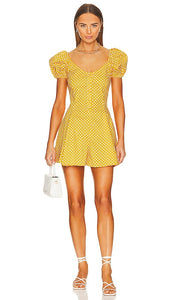 CAROLINE CONSTAS Sarah Romper in Yellow - CAROLINE CONSTAS Barboteuse Sarah en Jaune - 卡罗琳·康斯塔斯 (Caroline CONSTAS) 黄色连体衣 - CAROLINE CONSTAS Sarah Strampler in Gelb - CAROLINE CONSTAS 사라 롬퍼 옐로우 색상 - CAROLINE CONSTAS Sarah pagliaccetto in giallo