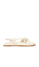 Acler Iverly Knot Sandal in Ivory | Vanilla Strappy Flats for Women