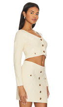 Central Park West Bella Cable Cardigan in Ivory