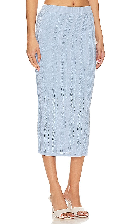 Central Park West Louis Skirt in Baby Blue