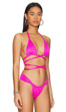 CIN CIN Marvel Wrap Bikini Top in Fuchsia