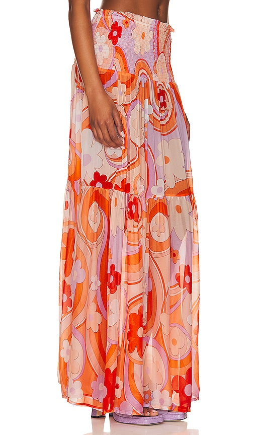 CIN CIN Vagabond Maxi Skirt in Orange